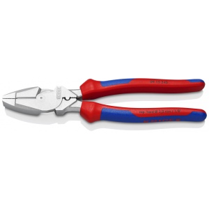 KNIPEX 09 15 240 Patenti Combi cu parghie mare "Lineman's Pliers" model american cu manşoane multicomponent cromat 240 mm