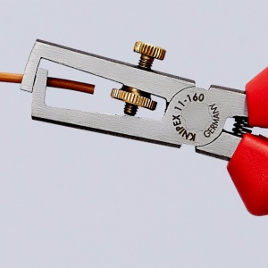 KNIPEX 11 02 160 Clește dezizolator Cu arc de deschidere, universal cu manşoane multicomponent vopsit negru 160 mm - Img 4