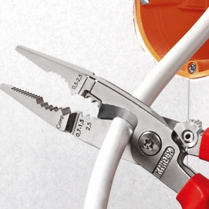 KNIPEX 13 82 200 T Cleşte pentru instalaţii pentru electricieni cu manşoane multicomponent, cu cârlig de fixare integrat pentru montarea unei siguranţe împotriva căderii vopsit negru 200 mm - Img 7