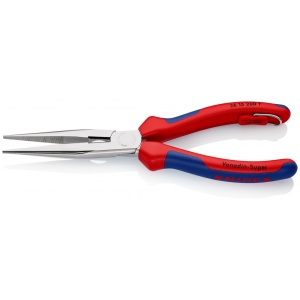 KNIPEX 26 15 200 T Clește plat-rotund cu tăiș (patent cu cioc angular) cu manşoane multicomponent, cu cârlig de fixare integrat pentru montarea unei siguranţe împotriva căderii cromat 200 mm - Img 2