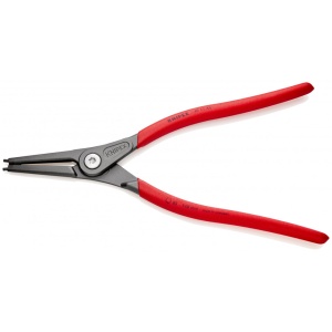 KNIPEX 49 11 A4 clește de precizie pentru inele de siguranță pentru inele exterioare pe axuri acoperit cu material plastic aderent bonderizat în culoarea gri 320 mm (carton cu autoservire/în blister)