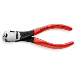 KNIPEX 67 01 140 Tăietor frontal de forță acoperite cu plastic vopsit negru 140 mm
