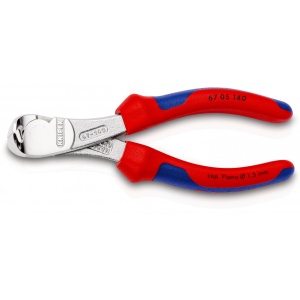 KNIPEX 67 05 140 Tăietor frontal de forță cu manşoane multicomponent cromat 140 mm