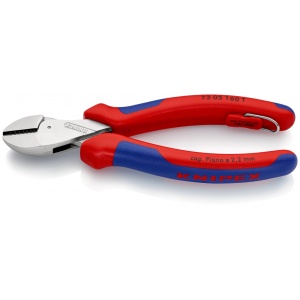 KNIPEX 73 05 160 T X-Cut® Şfic compact cu manşoane multicomponent, cu cârlig de fixare integrat pentru montarea unei siguranţe împotriva căderii cromat 160 mm - Img 1