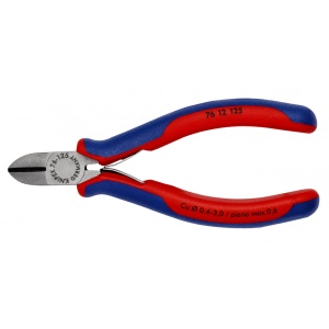 KNIPEX 76 12 125 Tăietor lateral (șfic) pentru electromecanici cu manşoane multicomponent vopsit negru 125 mm - Img 3