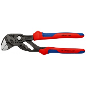 KNIPEX 86 02 180 Cheie de strângere Cleștele-cheie, clește și cheie într-o singură unealtă cu manşoane multicomponent bonderizat în culoarea gri 180 mm - Img 3