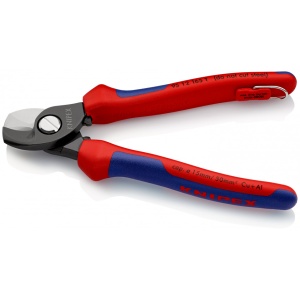 KNIPEX 95 12 165 T Foarfece de tăiat cabluri cu manşoane multicomponent, cu cârlig de fixare integrat pentru montarea unei siguranţe împotriva căderii brunat 165 mm - Img 2