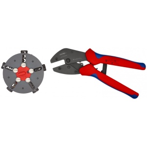 KNIPEX 97 33 02 MultiCrimp® clește de sertizare cu magazie pentru adaosuri de schimb cu manşoane multicomponent brunat 250 mm - Img 2
