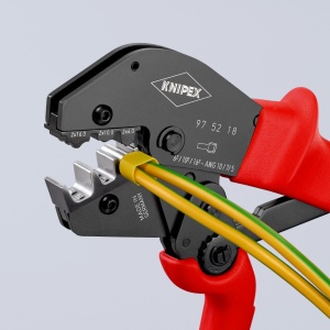 KNIPEX 97 52 18 Clește de sertizat și pentru operarea cu două mâini acoperit cu material plastic aderent brunat 250 mm - Img 4