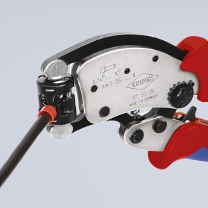 KNIPEX 97 53 19 Twistor T clește de sertizat ferule, cu autoreglaj cu cap de sertizare rotativ cu manşoane multicomponent cromat 200 mm - Img 8