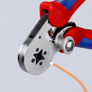 KNIPEX 97 55 04 clește de sertizat ferule, cu autoreglaj cu introducere laterală cu manşoane multicomponent cromat 180 mm - Img 5