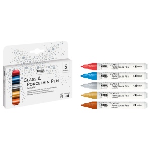 KREUL Glass & Porcelain Pen Metallic medium 5/set - Img 2