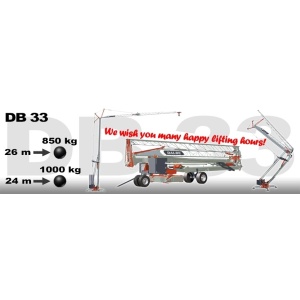 Macara autoridicatoare GRU DALBE DB33 H maxim 24 m L brat 22.5 m sarcina maxima 2000 kg