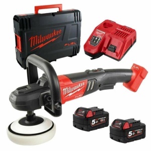 Masina de polisat cu acumulatori Milwaukee FUEL M18 FAP180-502X, disc 180 mm, livrata cu acumulatori, valiza si accesorii