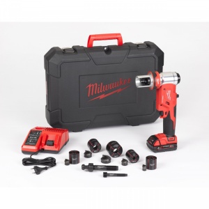 Masina de stantat hidraulica cu acumulator Milwaukee FORCE LOGIC M18 HKP-201CA, ∅ max gaurire 100 mm, livrata cu acumulatori, valiza