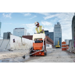 Masina de taiat pardoseli Husqvarna FLOOR SAW FS 410 D 10 hp, Yanmar, disc 500 mm, adancime taiere 189 mm, 6,8 kW, 165 kg - Img 2