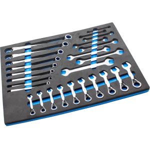 Organizator pentru carucior BGS, 26 chei combinate, inelare, cu clichet, 3/3 sertar - Img 2