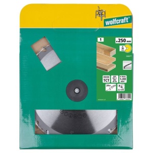 Panza pentru fierastrau circular de masa Wolfcraft 6660000, diametru 250 mm, diametru interior disc 30 mm, latime taiere 3.2 mm, 24 dinti, seria verde. - Img 2