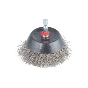 Perie Wolfcraft 2746000, tip oala, D 75 mm, otel inoxidabil, tija hexagonala 1/4"