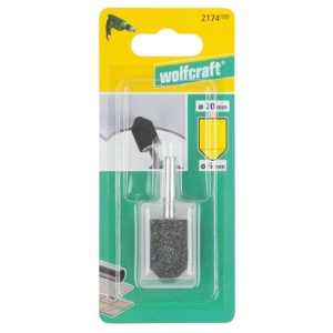 Piatra de slefuit cilindric-sferica Wolfcraft 2174000, prelucrare mixta, ax prindere 6 mm, diametru 20 mm - Img 3