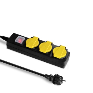 Prelungitor cu capace de protectie si comutator, 3 prize, 3x1.5mm / 2m, 230V, Trotec, tip PVP3 - Img 1