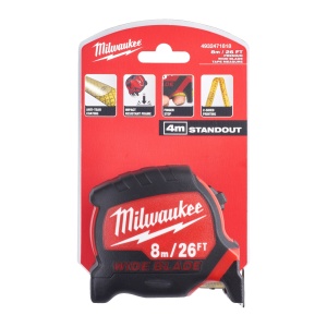 Ruletă Premium cu bandă lată Milwaukee 8 m - 26" - Img 4