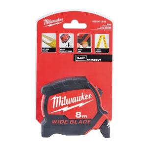 Ruletă Premium cu bandă lată Milwaukee 8 m - Img 6