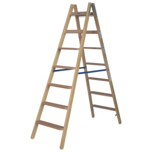 Scara de lemn cu trepte late, 2x7 trepte - Img 6