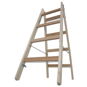 Scara de lemn dubla cu trepte pe ambele parti, 2x4 trepte - Img 8