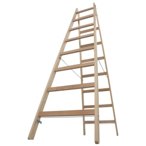 Scara de lemn dubla cu trepte pe ambele parti, 2x8 trepte - Img 8