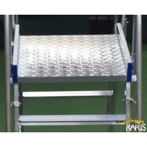 Scara mobila cu platforma, din aluminiu, dubla, la 70°, roti cu arc, produs RARIS, tip PDRA - Img 7