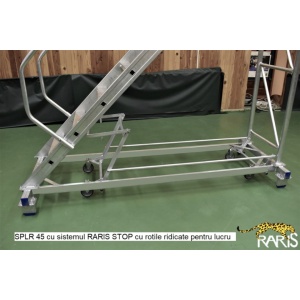 Scara mobila cu platforma, din aluminiu, la 45 grade, cu maneta, produs RARIS - tip SPLR 45 - Img 3