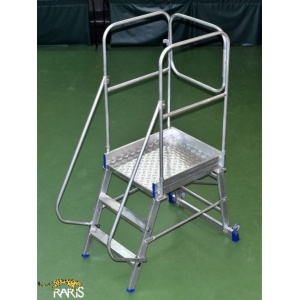 Scara mobila cu platforma, din aluminiu, la 70°, roti laterale, produs RARIS, tip PSA - Img 3