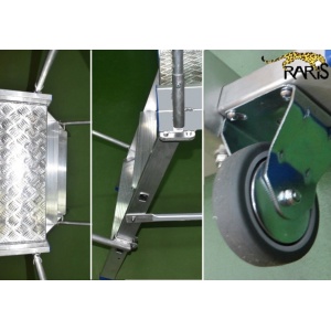 Scara mobila cu platforma, din aluminiu, la 70°, roti laterale, produs RARIS, tip PSA - Img 6