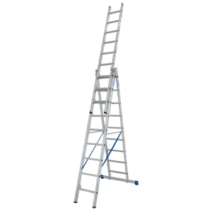 Scara multifunctionala din aluminiu Stabilo, 3x9 trepte, cu functie de egalizare - Img 1