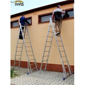 Schela telesopica RARIS formata din 2 scari de aluminiu cu 2x11+7 trepte, tip SS2x11+7 - Img 5