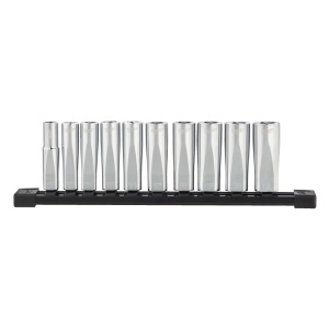 Set 10 bucăți chei tubulare lungi cromate 3/8˝ sistem metric
