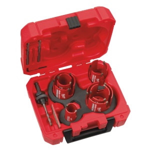 Set 10 carote Milwaukee Big Hawg - multimaterial [ 6 x carote ⌀ 35, 44, 51, 57, 68, 76 mm. 1 x tijă prindere cu burghiu de centrare. 2 x burghie de centrare 1 x pilă diamantată. Cheie imbus ] - Img 7