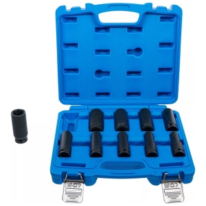 Set 10 chei tubulare de impact lungi 1/2", 10-24 mm - Img 1