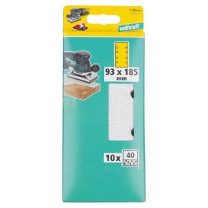Set 10 foi abrazive Wolfcraft 1120000, pentru vopsea/lac, Gr. A40, 93x185 mm - Img 2