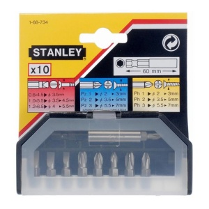 Set 10 piese biti Stanley, 25 mm, 1/4" - Img 2