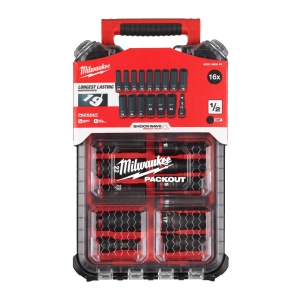 Set 17 piese Milwaukee organizator PACKOUT™ cu chei tubulare ½″ lungi SHOCKWAVE™ IMPACT DUTY 10-24 mm - Img 2
