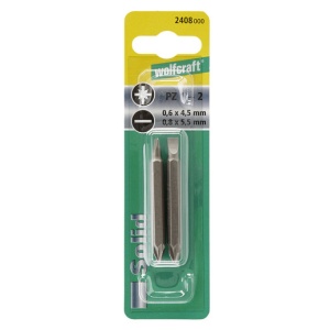 Set 2 biti dubli Wolfcraft 2408000, PZ1, PZ2, lungime 60 mm - Img 6