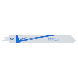Set 2 panze fierastrau sabie Wolfcraft 2679000, profile din metal, tevi, table, 220 mm