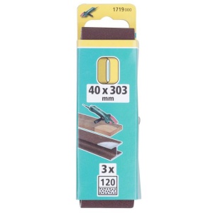 Set 3 benzi de slefuit Wolfcraft 1719000, pentru lemn si metale, Gr. A120, 40x303 mm - Img 2