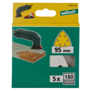 Set 5 foi abrazive autoadezive delta Wolfcraft 1167000, Gr. 180, 95 mm - Img 2