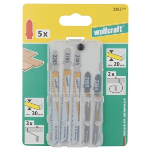 Set 5 panze pentru fierastrau pendular Wolfcraft 2383100, prindere in T, pentru lemn, adancime taiere 20, 30 mm - Img 2