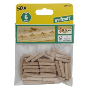 Set 50 dibluri lemn cu fibra longitudinala Wolfcraft 2906000, dimensiuni 6x30 mm - Img 2