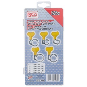 Set 6 coliere BGS pentru furtun cu surub tip fluture, Ø 13 - 25 mm - Img 4