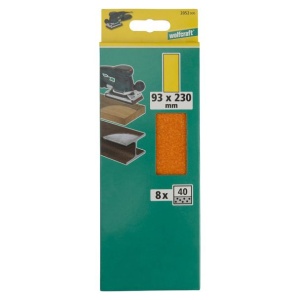 Set 8 foi abrazive Wolfcraft 2052000, pentru lemn si metale, Gr. A40, 93x230 mm - Img 2